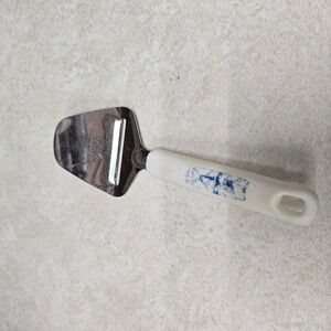 Vintage Holland Edam Cheese Slicer Plane Stainless Steel Windmill Handle White